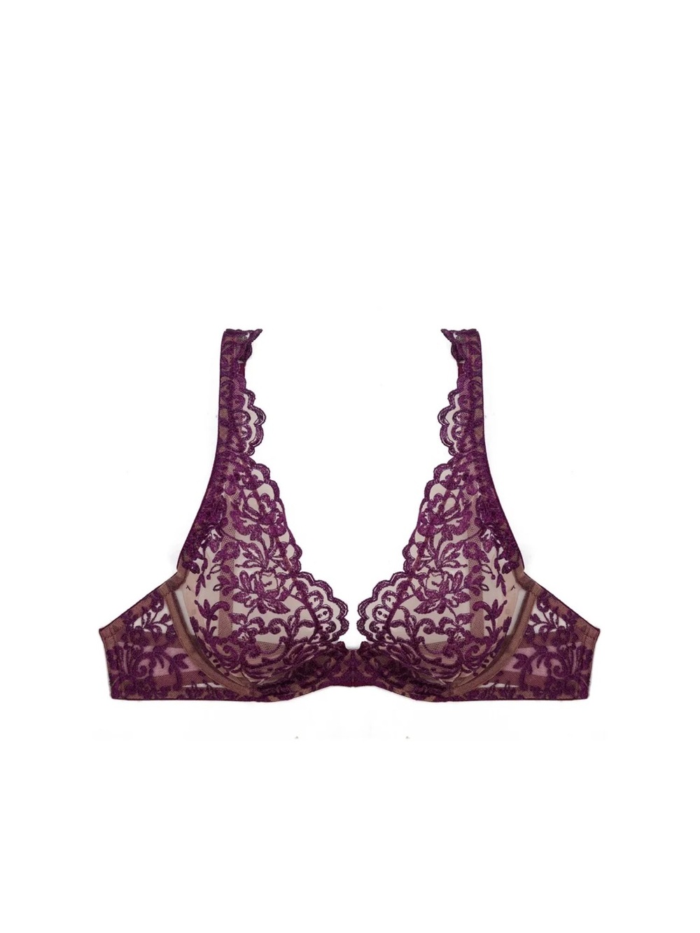 Underwired Triangle Bra in Dark Violet
